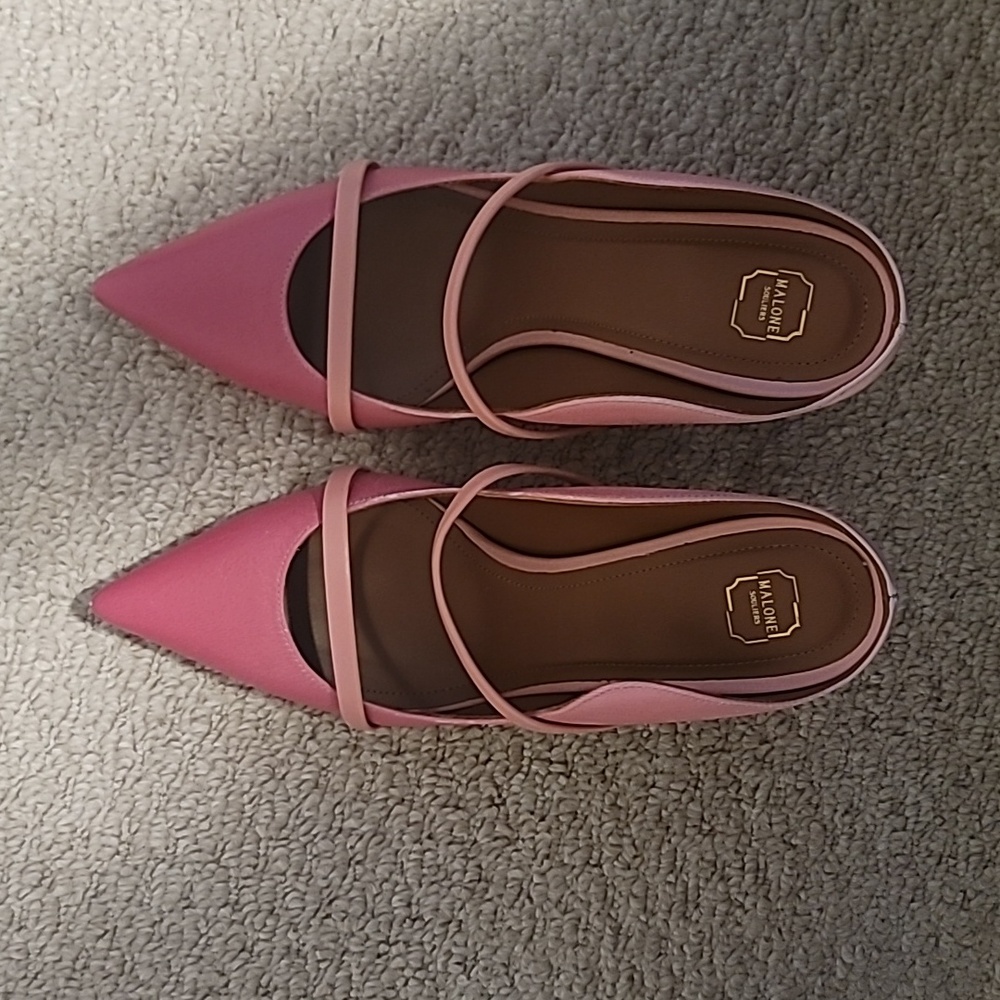 Malone Souliers Maureen leather ombre pink mules
